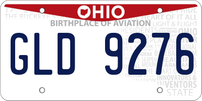 OH license plate GLD9276