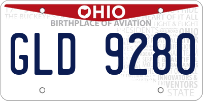 OH license plate GLD9280
