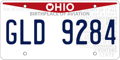 OH license plate GLD9284