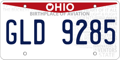 OH license plate GLD9285