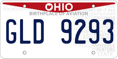 OH license plate GLD9293