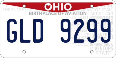 OH license plate GLD9299