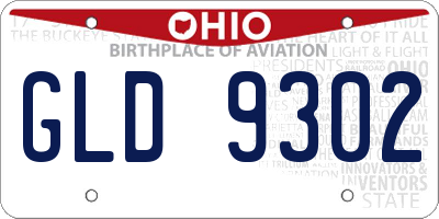 OH license plate GLD9302