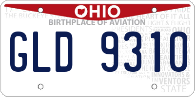 OH license plate GLD9310