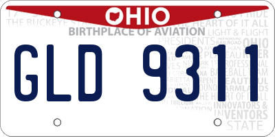 OH license plate GLD9311