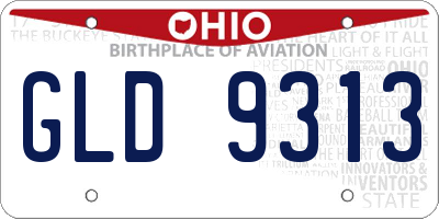 OH license plate GLD9313