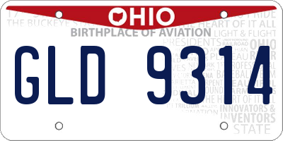 OH license plate GLD9314