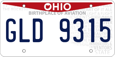 OH license plate GLD9315