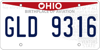 OH license plate GLD9316