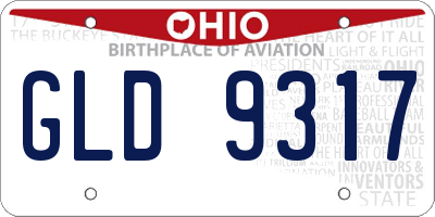OH license plate GLD9317