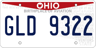OH license plate GLD9322