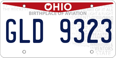 OH license plate GLD9323