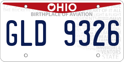 OH license plate GLD9326