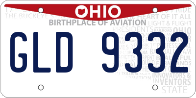 OH license plate GLD9332
