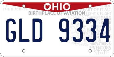 OH license plate GLD9334