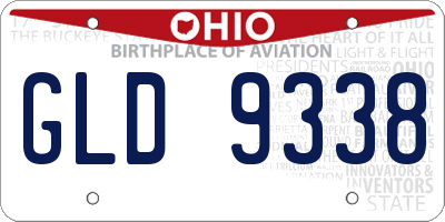 OH license plate GLD9338