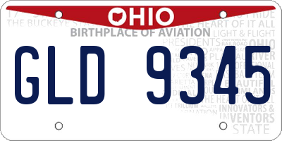 OH license plate GLD9345
