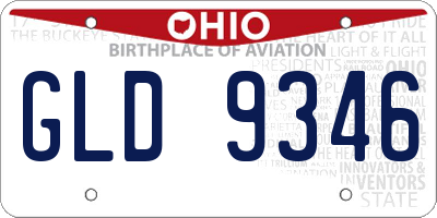 OH license plate GLD9346