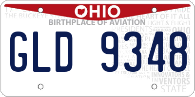 OH license plate GLD9348