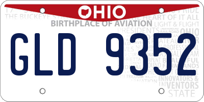 OH license plate GLD9352