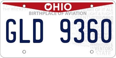 OH license plate GLD9360