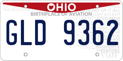 OH license plate GLD9362