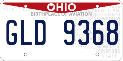 OH license plate GLD9368