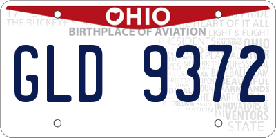 OH license plate GLD9372