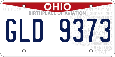 OH license plate GLD9373