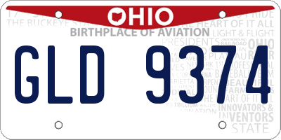 OH license plate GLD9374