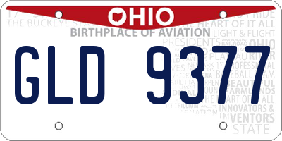 OH license plate GLD9377