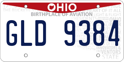 OH license plate GLD9384