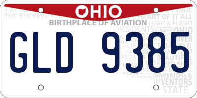 OH license plate GLD9385