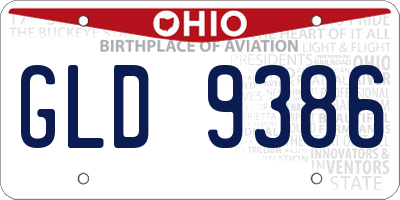 OH license plate GLD9386