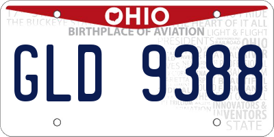 OH license plate GLD9388