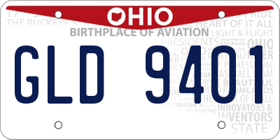 OH license plate GLD9401