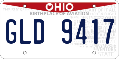 OH license plate GLD9417