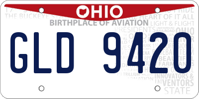 OH license plate GLD9420