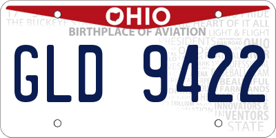 OH license plate GLD9422