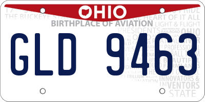 OH license plate GLD9463