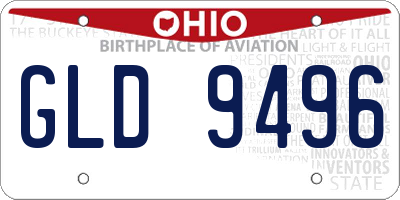 OH license plate GLD9496
