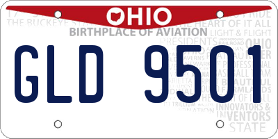 OH license plate GLD9501