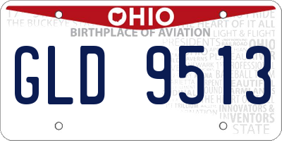 OH license plate GLD9513