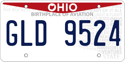 OH license plate GLD9524