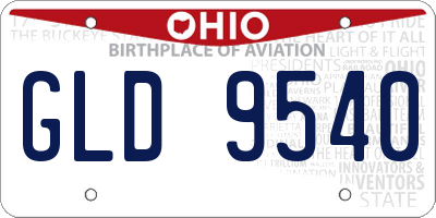 OH license plate GLD9540