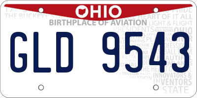 OH license plate GLD9543