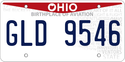 OH license plate GLD9546