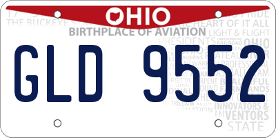 OH license plate GLD9552
