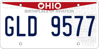 OH license plate GLD9577