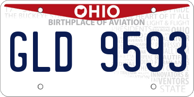OH license plate GLD9593